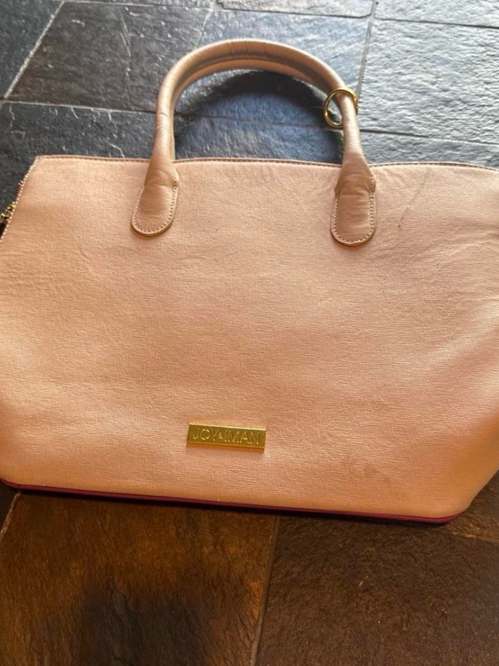 Joy & Iman Blush Pink Satchel with Gold Accent